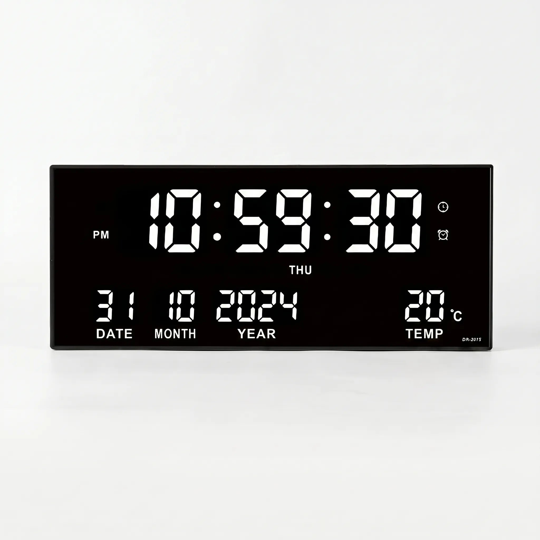 Chronovex - Large LED Digital Wall Clock With Calendar- Wall-Mounted Timekeeping