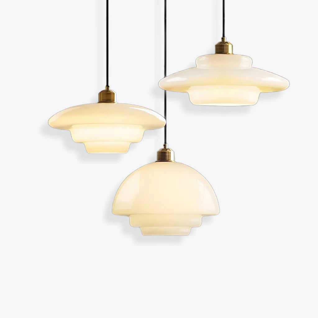Cream Pendant Light | UFO Style Ceiling Lighting for Dining Room & Kitchen | Lologe