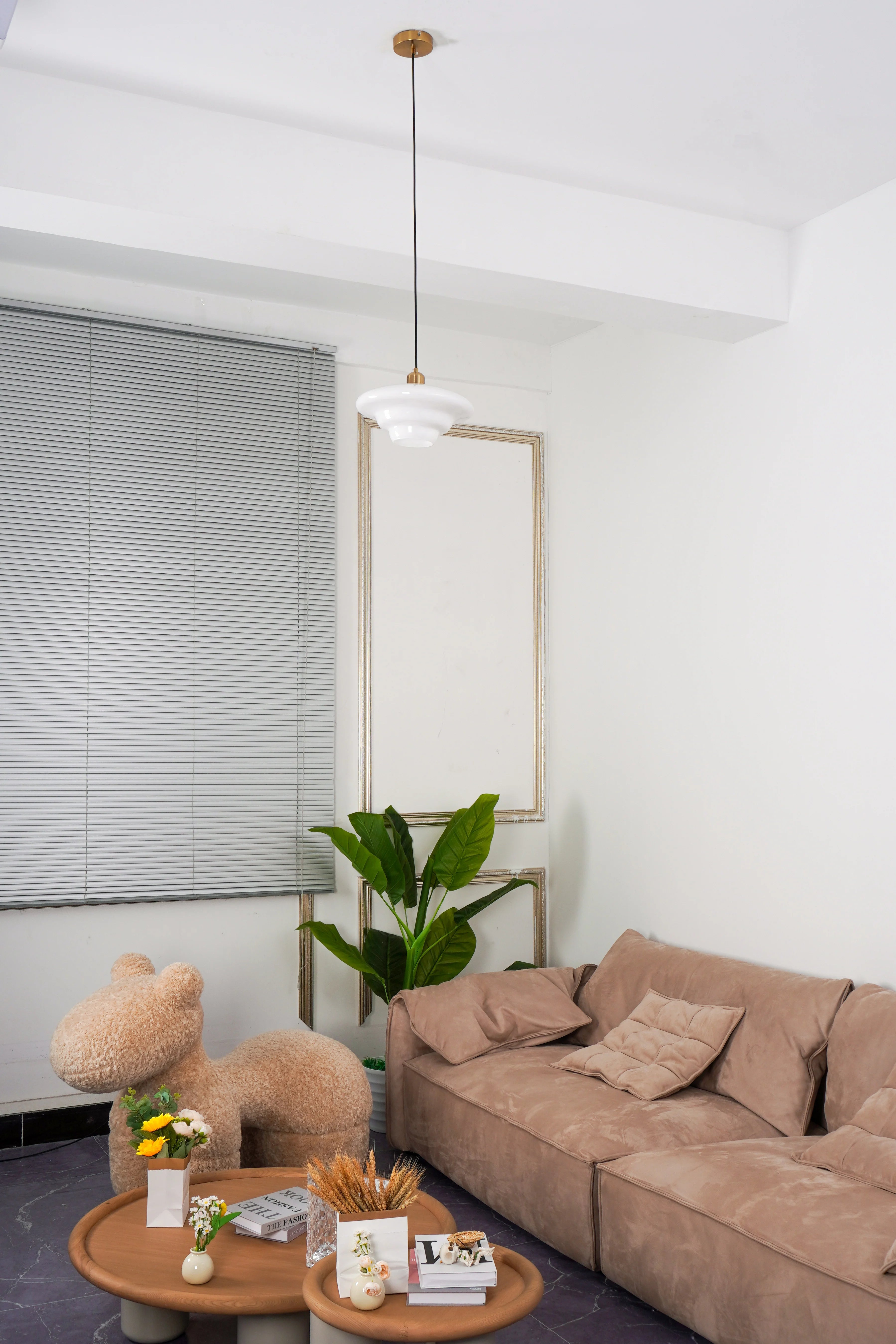 Cream Pendant Light | UFO Style Ceiling Lighting for Dining Room & Kitchen | Lologe
