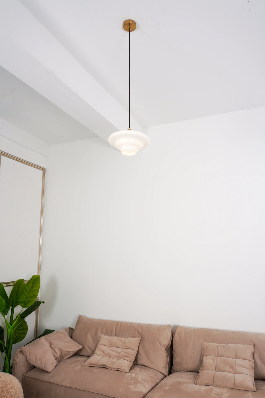 Cream Pendant Light | UFO Style Ceiling Lighting for Dining Room & Kitchen | Lologe