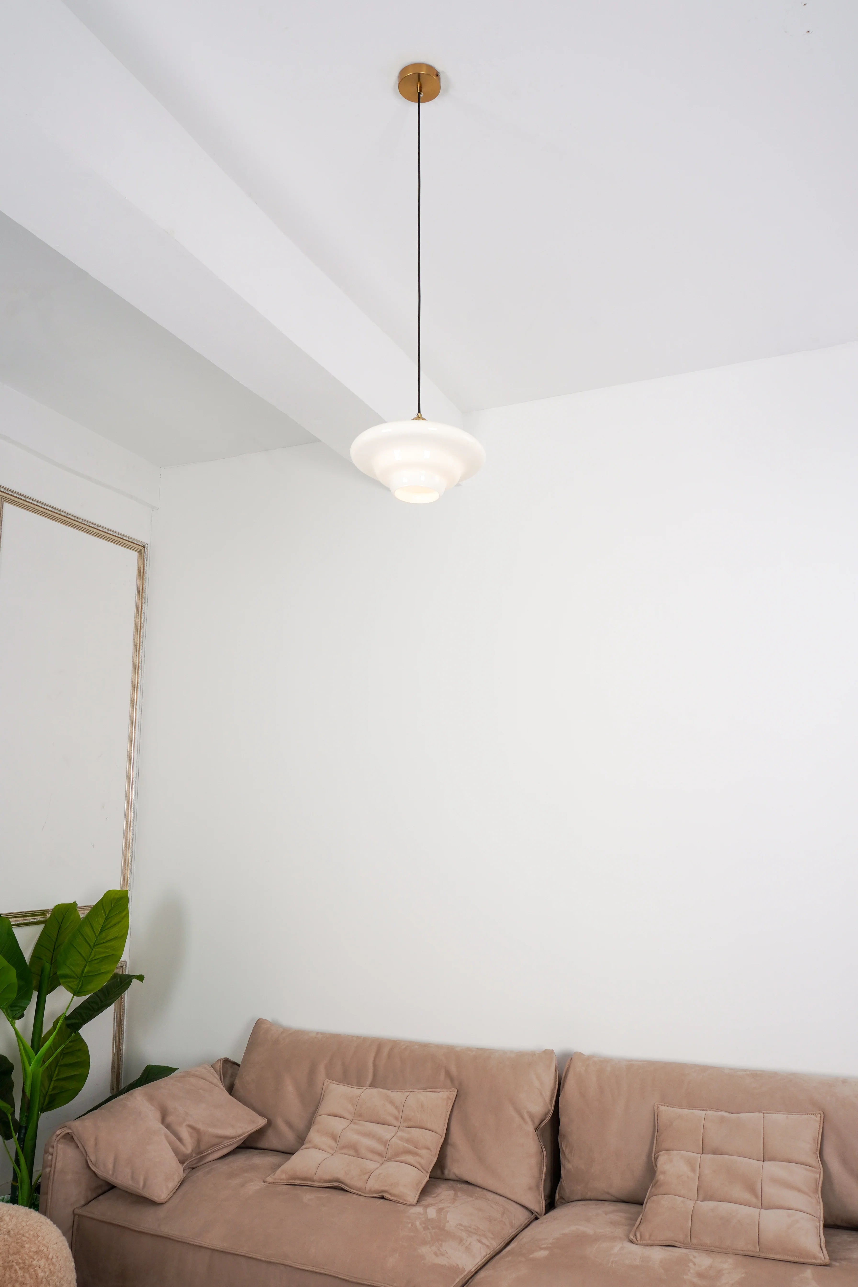 Cream Pendant Light | UFO Style Ceiling Lighting for Dining Room & Kitchen | Lologe