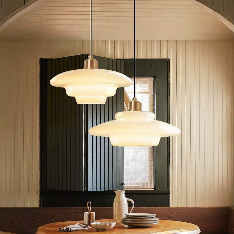 Cream Pendant Light | UFO Style Ceiling Lighting for Dining Room & Kitchen | Lologe