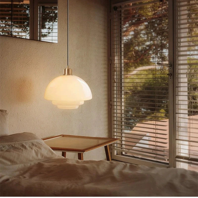 Cream Pendant Light | UFO Style Ceiling Lighting for Dining Room & Kitchen | Lologe