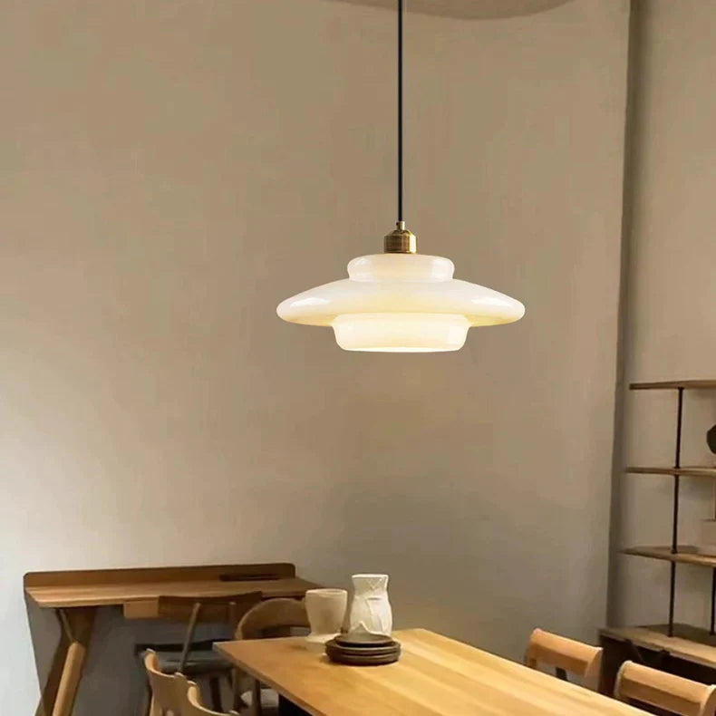 Cream Pendant Light | UFO Style Ceiling Lighting for Dining Room & Kitchen | Lologe