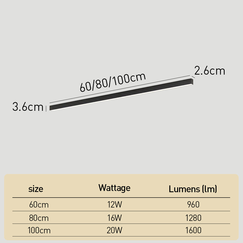Modern Linear LED Ceiling Light | Hallway | Linear Design | Flush Mount | Minimalist | Lologe