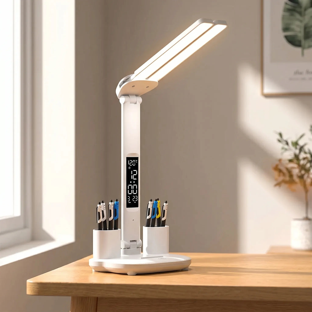 Deskara - Dual-Head Foldable LED Desk Lamp- Study Desk Lighting