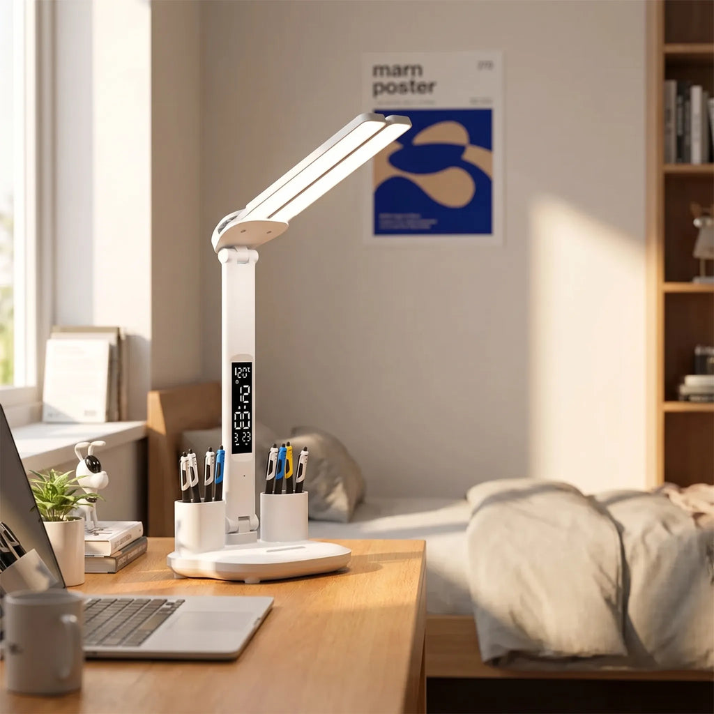 Deskara - Dual-Head Foldable LED Desk Lamp- Study Desk Lighting