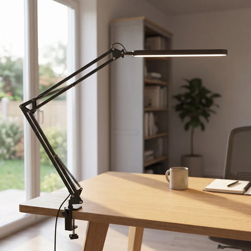 Deskray - Long-Arm Clamp LED Desk Lamp- Focused Desk Lighting