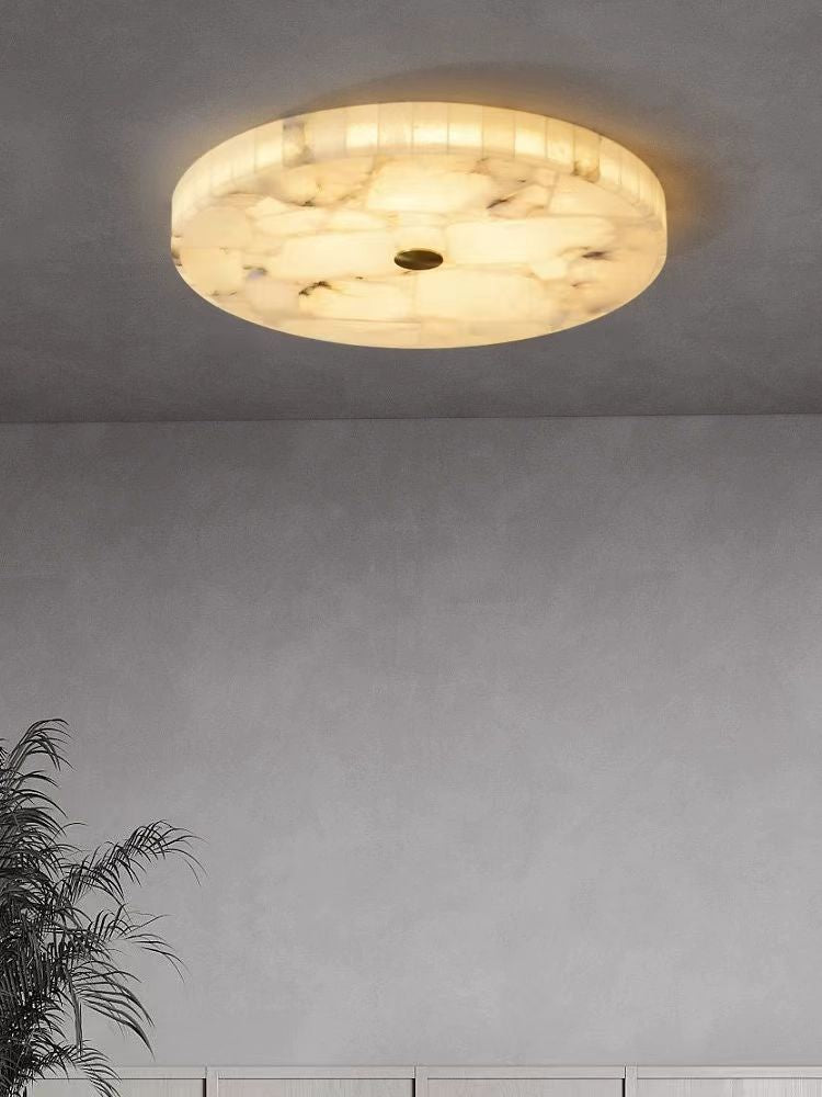 Marble Ceiling Light | Modern Disc Flush Mount Lamp for Living Room | Lologe