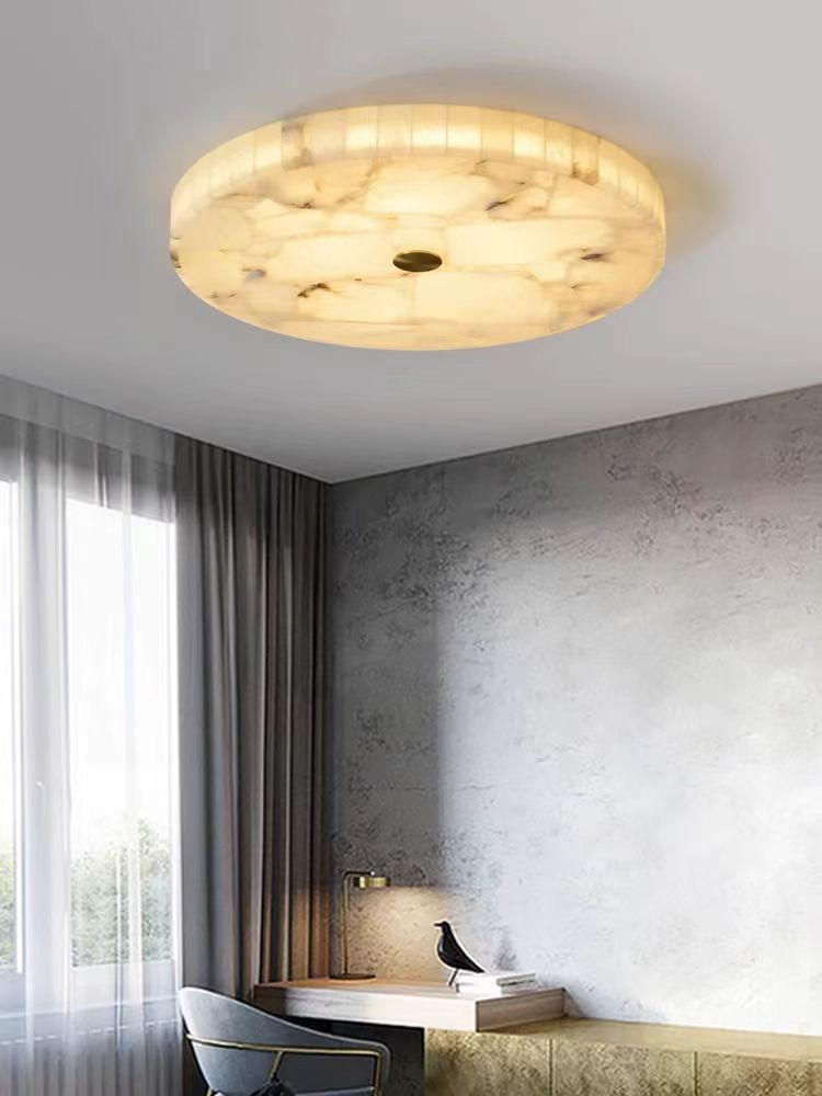 Marble Ceiling Light | Modern Disc Flush Mount Lamp for Living Room | Lologe