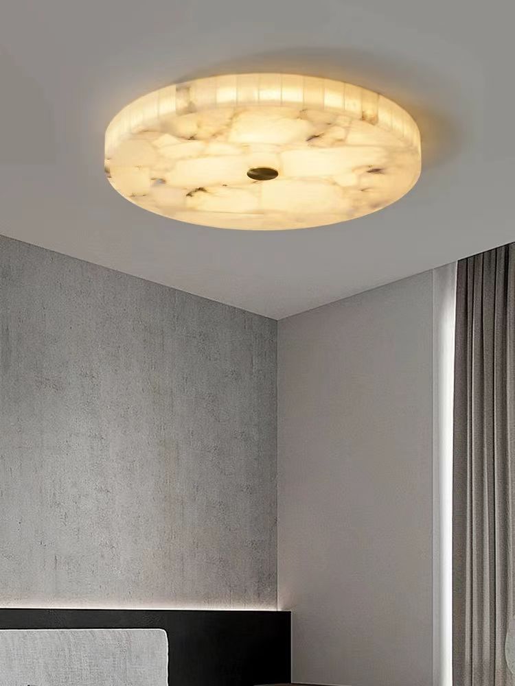 Marble Ceiling Light | Modern Disc Flush Mount Lamp for Living Room | Lologe