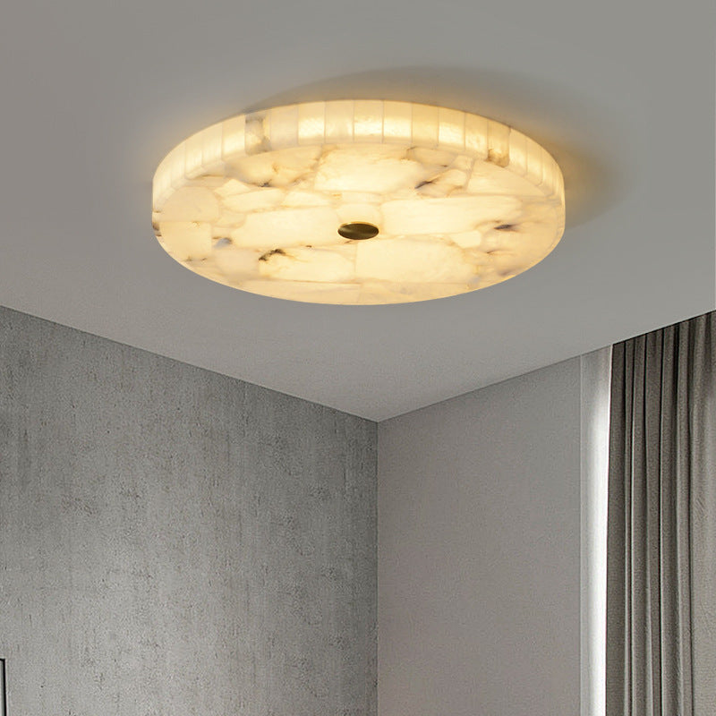 Marble Ceiling Light | Modern Disc Flush Mount Lamp for Living Room | Lologe