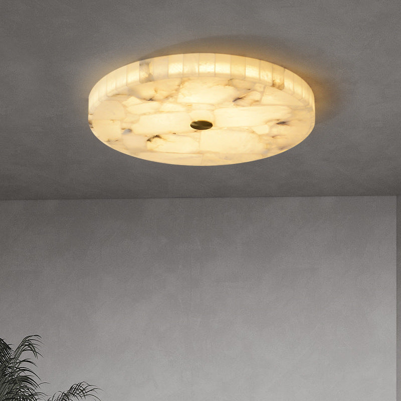 Marble Ceiling Light | Modern Disc Flush Mount Lamp for Living Room | Lologe