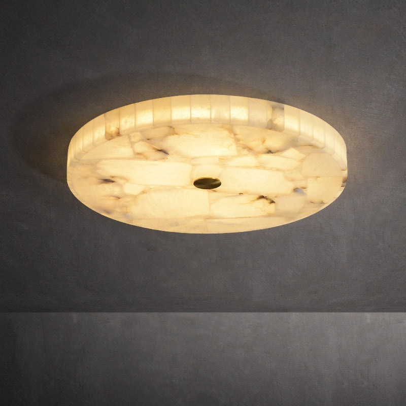 Marble Ceiling Light | Modern Disc Flush Mount Lamp for Living Room | Lologe