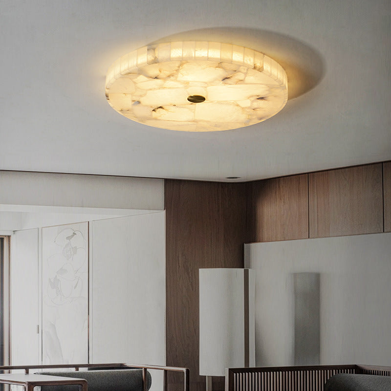 Marble Ceiling Light | Modern Disc Flush Mount Lamp for Living Room | Lologe