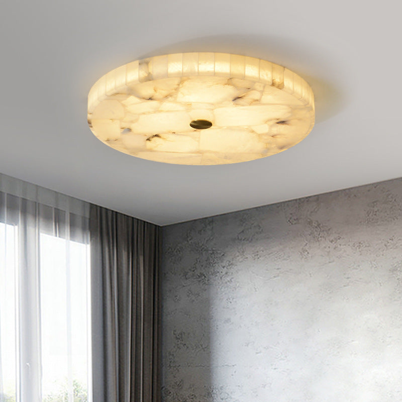Marble Ceiling Light | Modern Disc Flush Mount Lamp for Living Room | Lologe