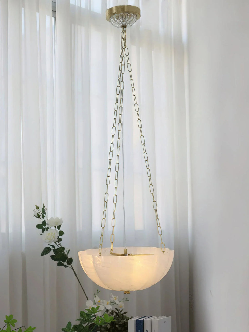 Flower Basket Chandelier | Woven Natural Fibre Pendant Light | Rustic Decor | Lologe
