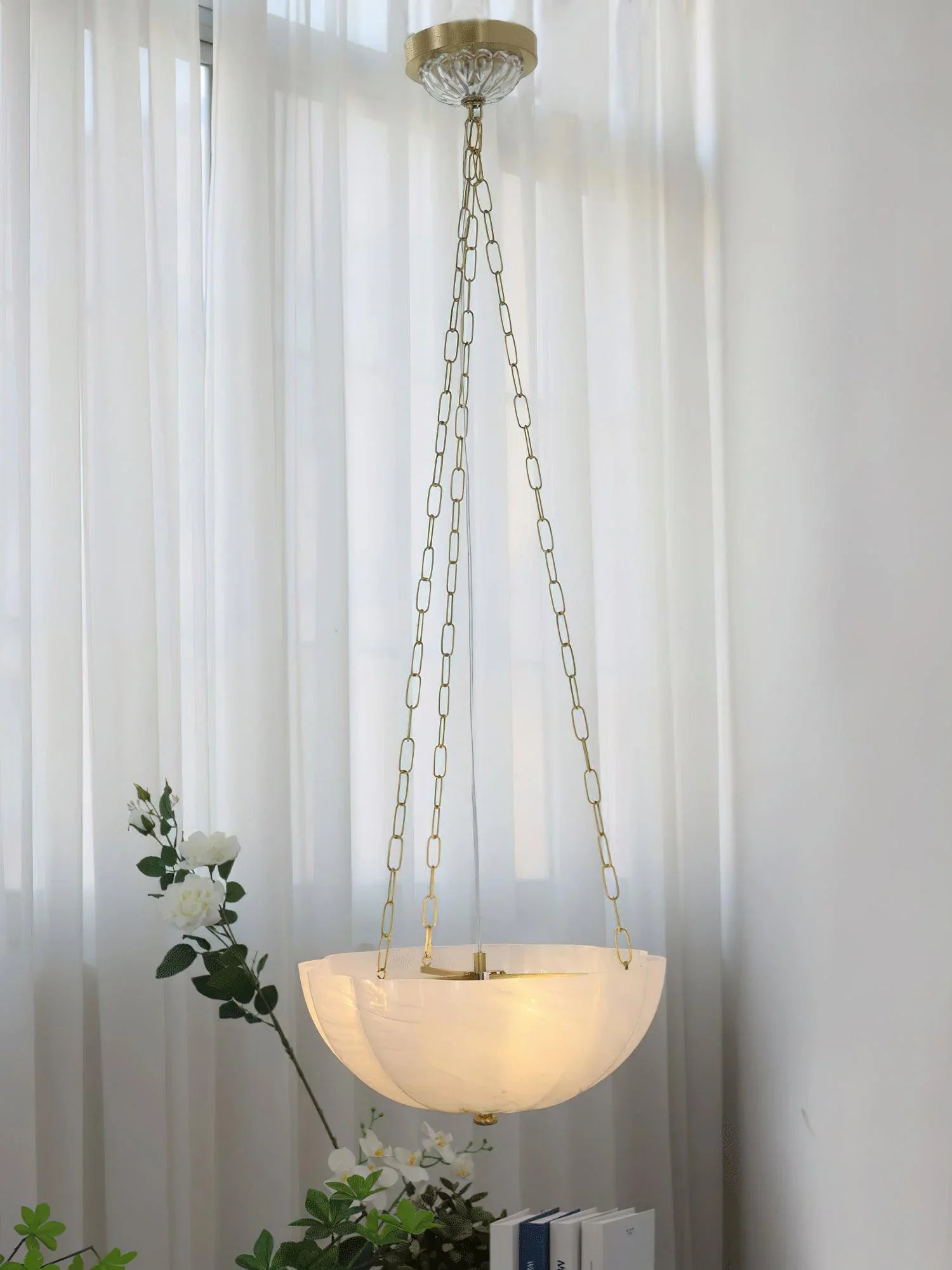 Flower Basket Chandelier | Woven Natural Fibre Pendant Light | Rustic Decor | Lologe