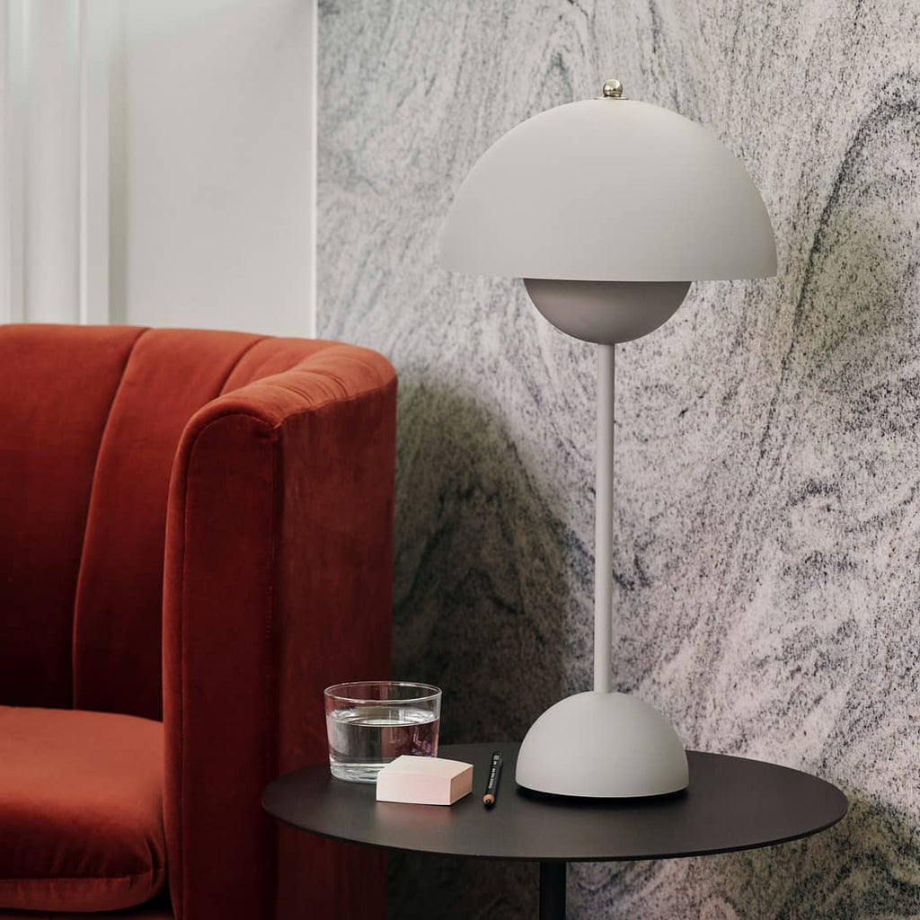 Modern Table Lamp for Bedroom | Metal Dome Accent Lighting | Lologe