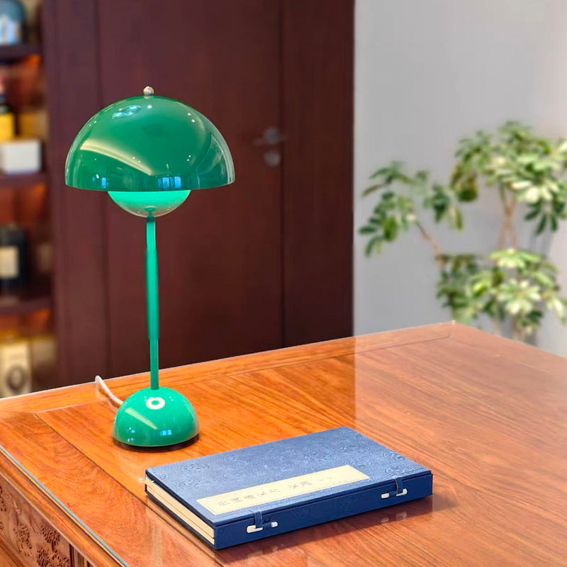 Modern Table Lamp for Bedroom | Metal Dome Accent Lighting | Lologe