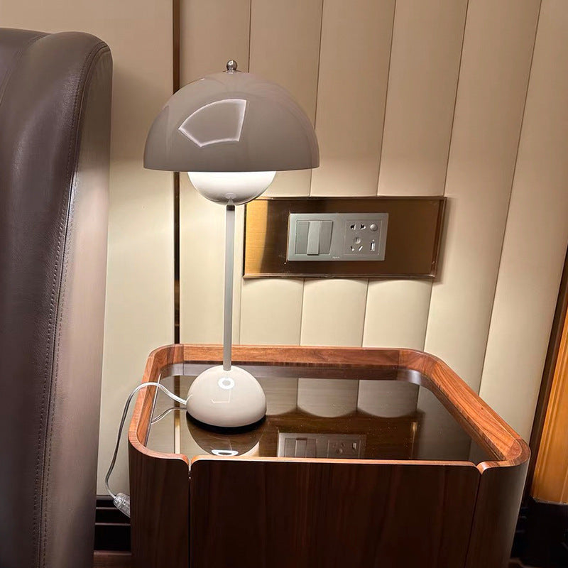 Modern Table Lamp for Bedroom | Metal Dome Accent Lighting | Lologe