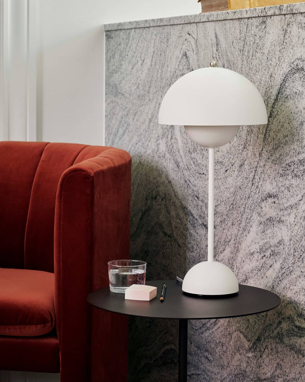 Modern Table Lamp for Bedroom | Metal Dome Accent Lighting | Lologe