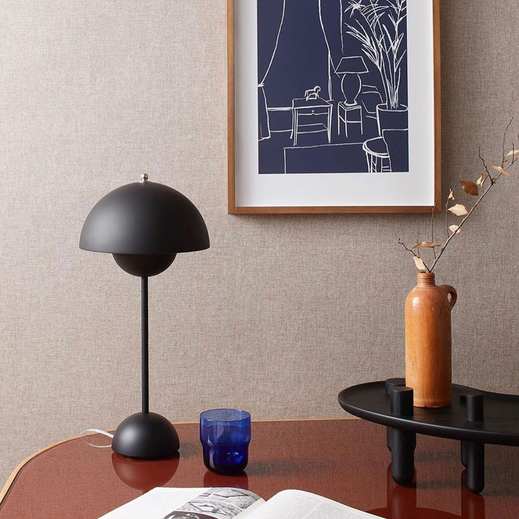 Modern Table Lamp for Bedroom | Metal Dome Accent Lighting | Lologe