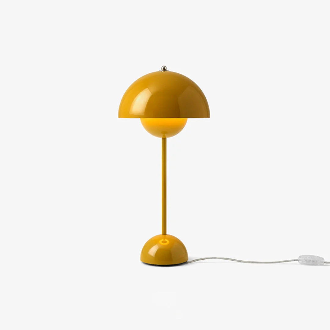Modern Table Lamp for Bedroom | Metal Dome Accent Lighting | Lologe
