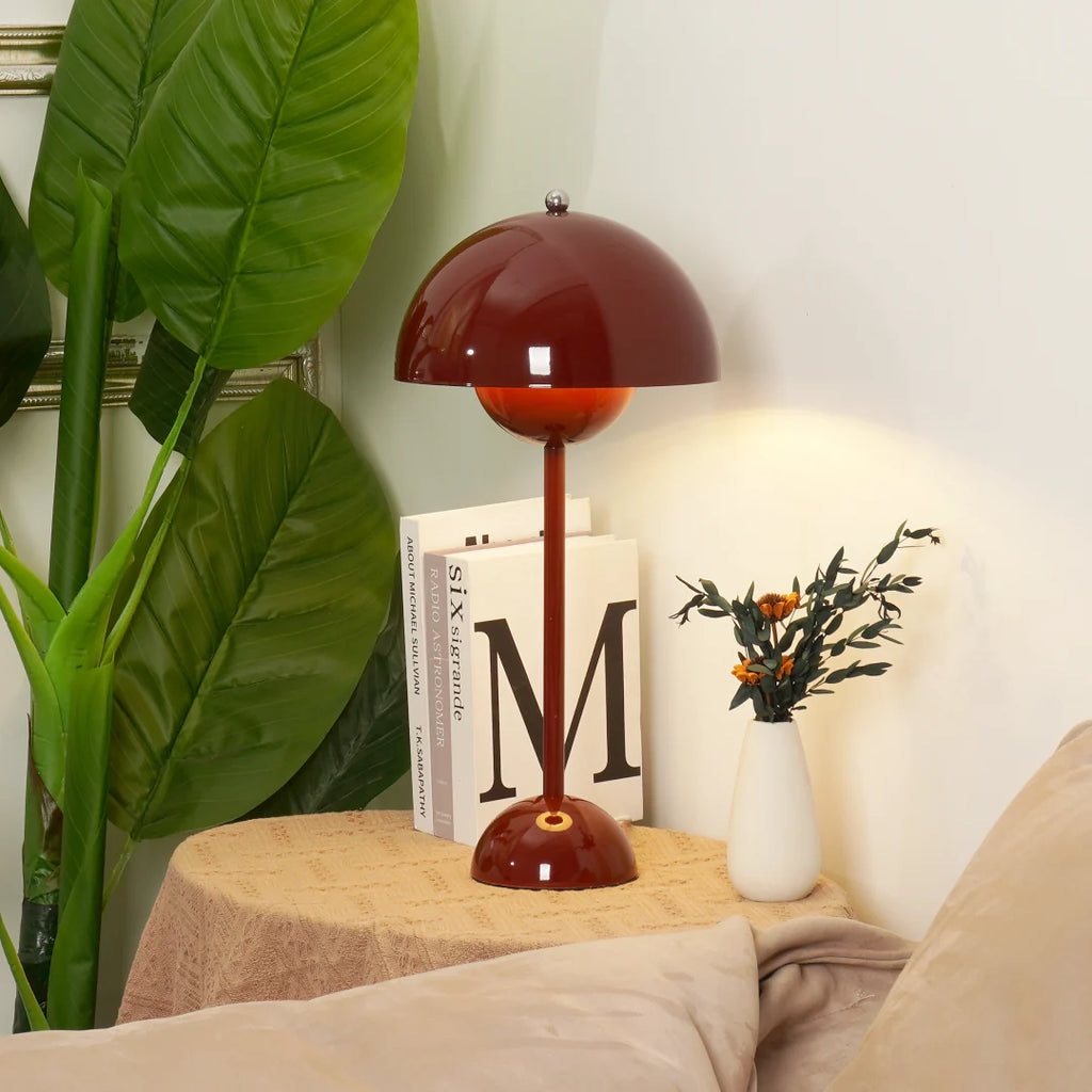 Modern Table Lamp for Bedroom | Metal Dome Accent Lighting | Lologe