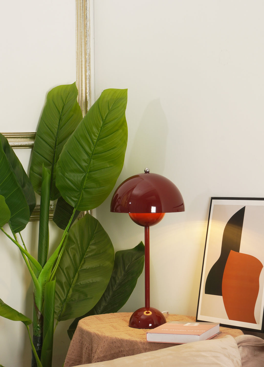 Modern Table Lamp for Bedroom | Metal Dome Accent Lighting | Lologe