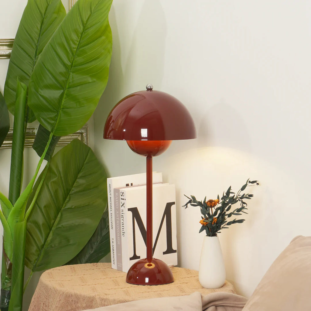 Modern Table Lamp for Bedroom | Metal Dome Accent Lighting | Lologe