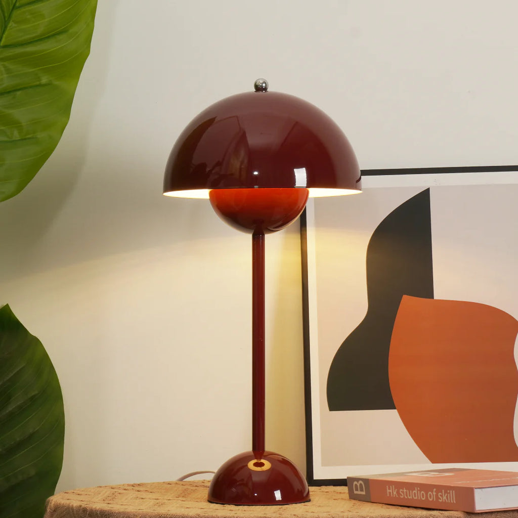 Modern Table Lamp for Bedroom | Metal Dome Accent Lighting | Lologe