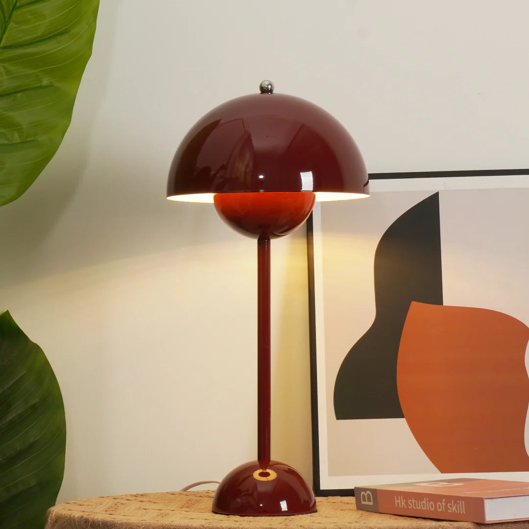 Modern Table Lamp for Bedroom | Metal Dome Accent Lighting | Lologe