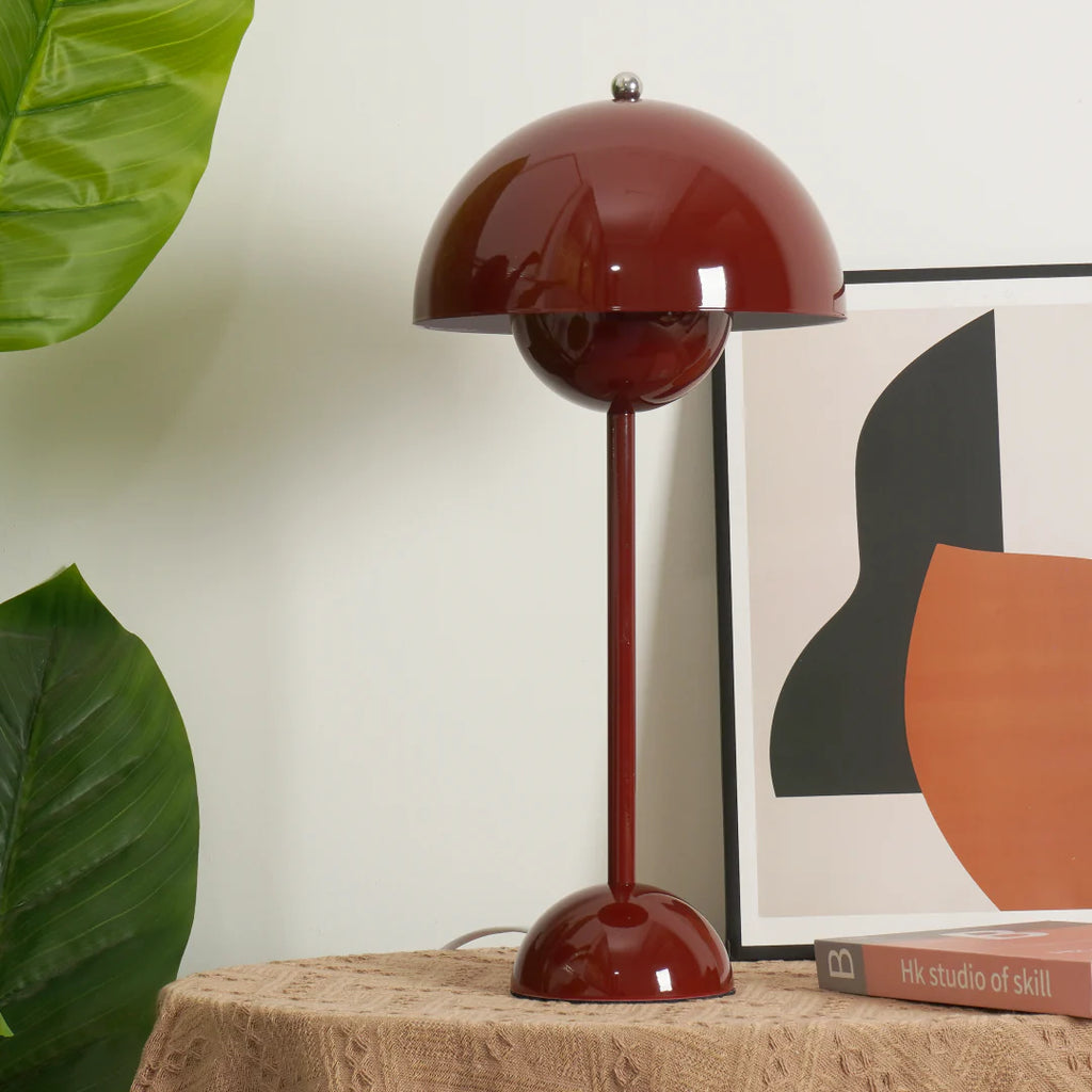 Modern Table Lamp for Bedroom | Metal Dome Accent Lighting | Lologe