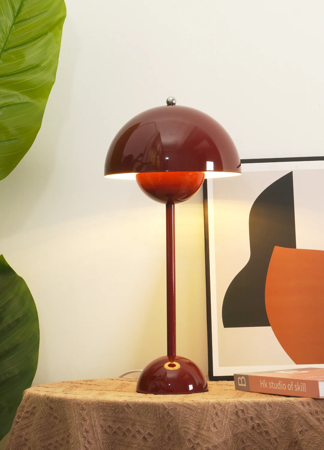 Modern Table Lamp for Bedroom | Metal Dome Accent Lighting | Lologe