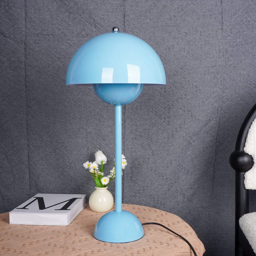 Modern Table Lamp for Bedroom | Metal Dome Accent Lighting | Lologe