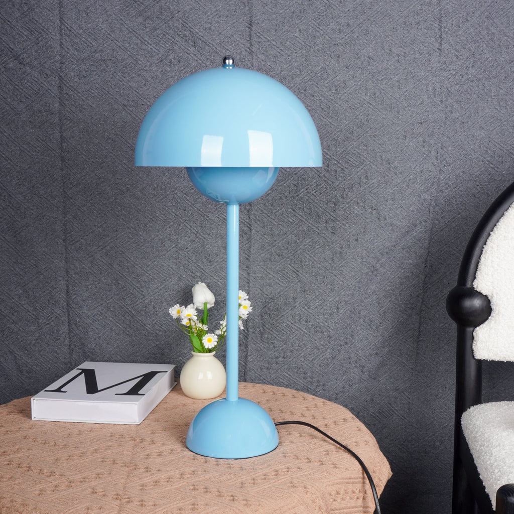 Modern Table Lamp for Bedroom | Metal Dome Accent Lighting | Lologe