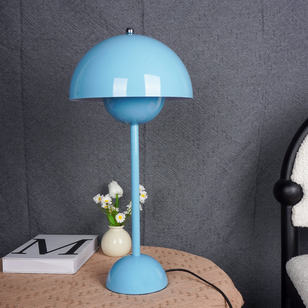 Modern Table Lamp for Bedroom | Metal Dome Accent Lighting | Lologe