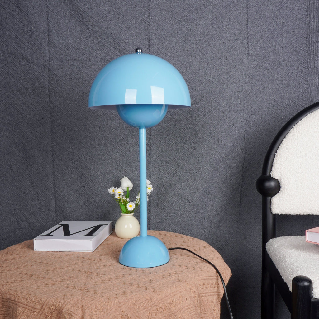Modern Table Lamp for Bedroom | Metal Dome Accent Lighting | Lologe