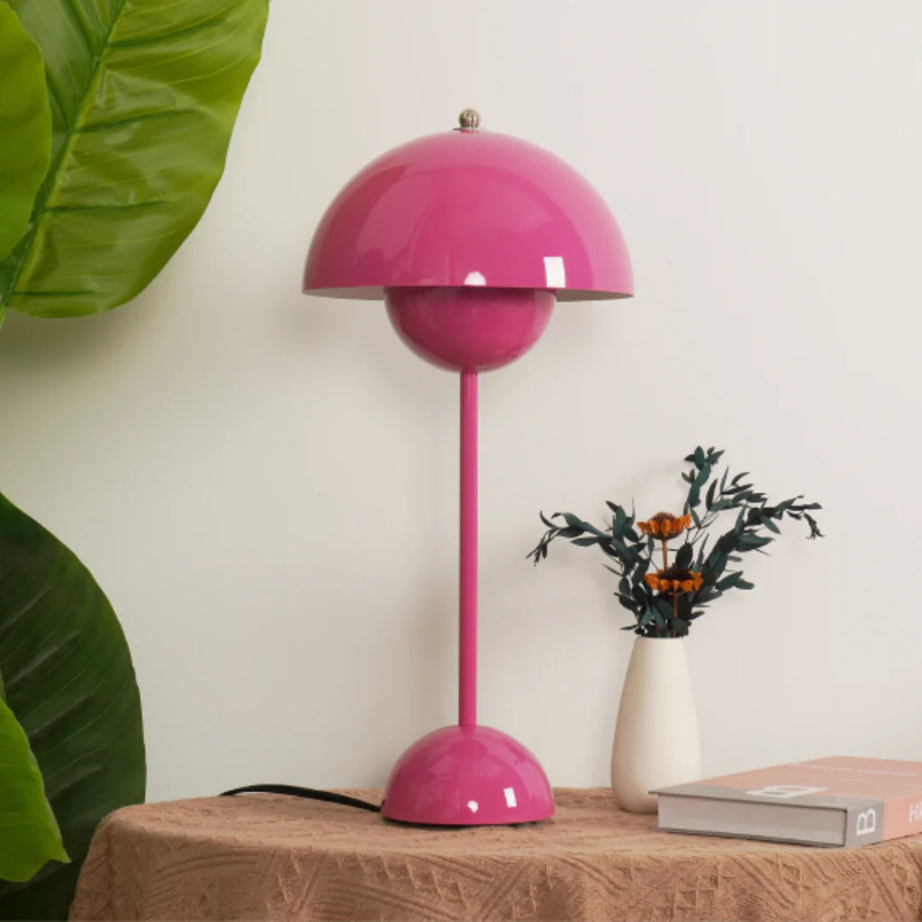 Modern Table Lamp for Bedroom | Metal Dome Accent Lighting | Lologe