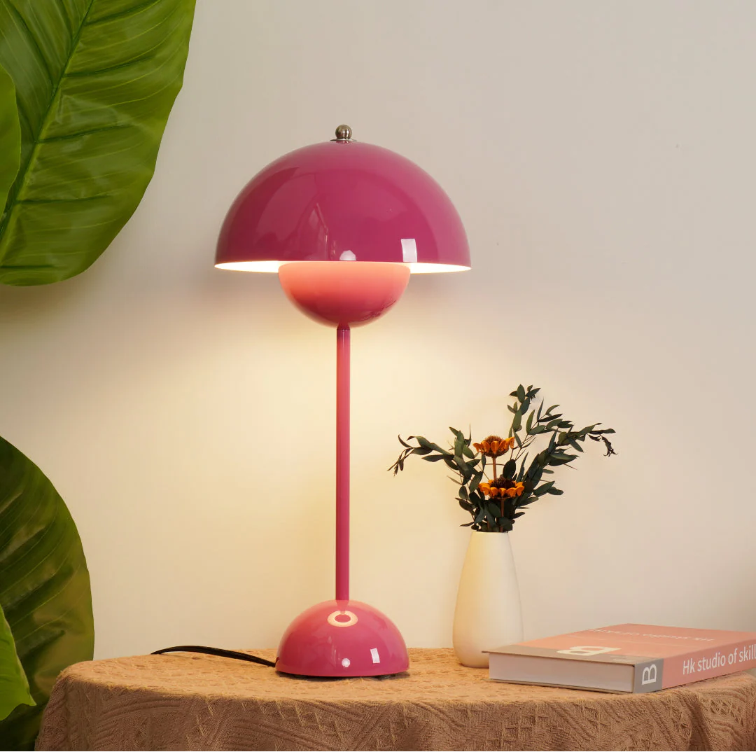 Modern Table Lamp for Bedroom | Metal Dome Accent Lighting | Lologe