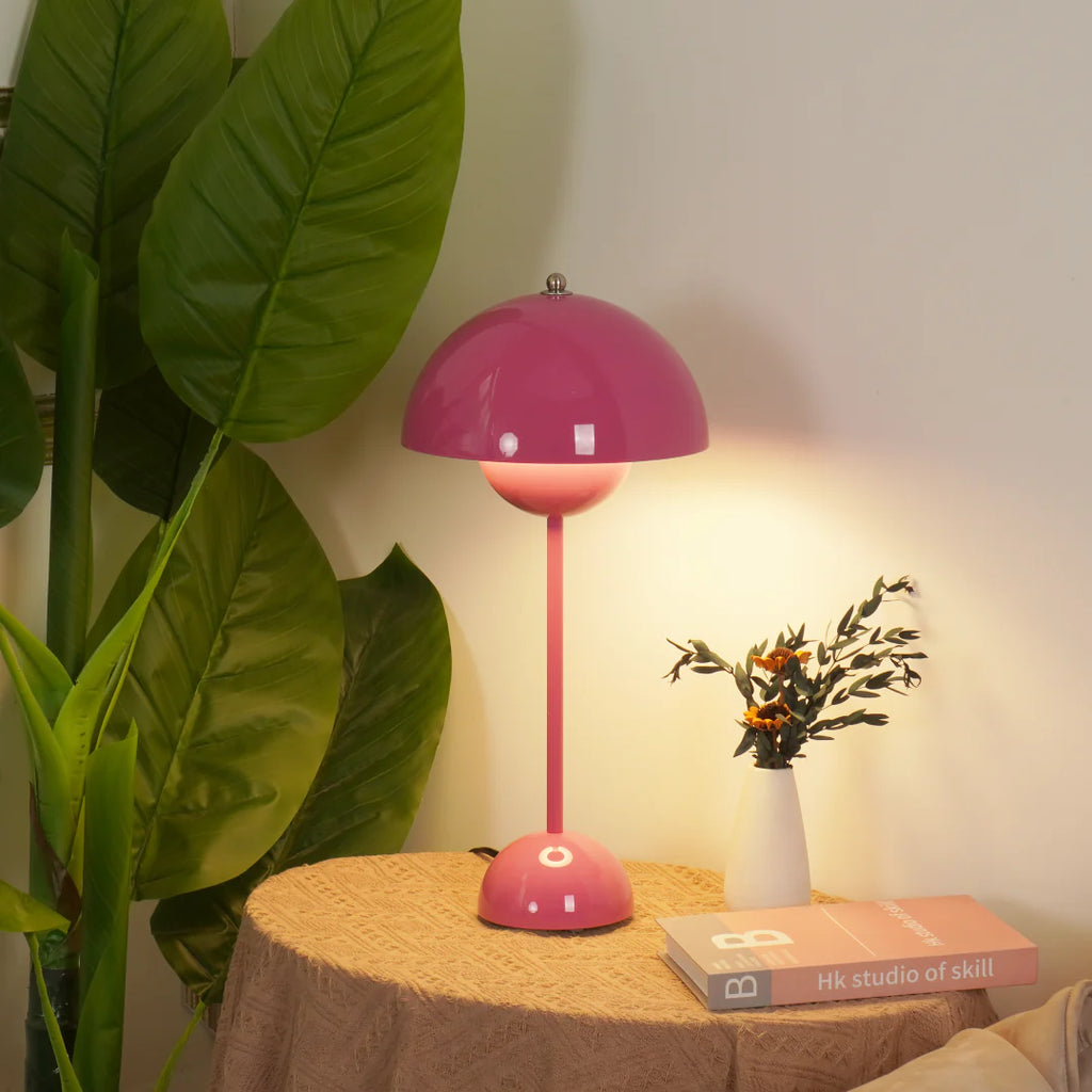 Modern Table Lamp for Bedroom | Metal Dome Accent Lighting | Lologe