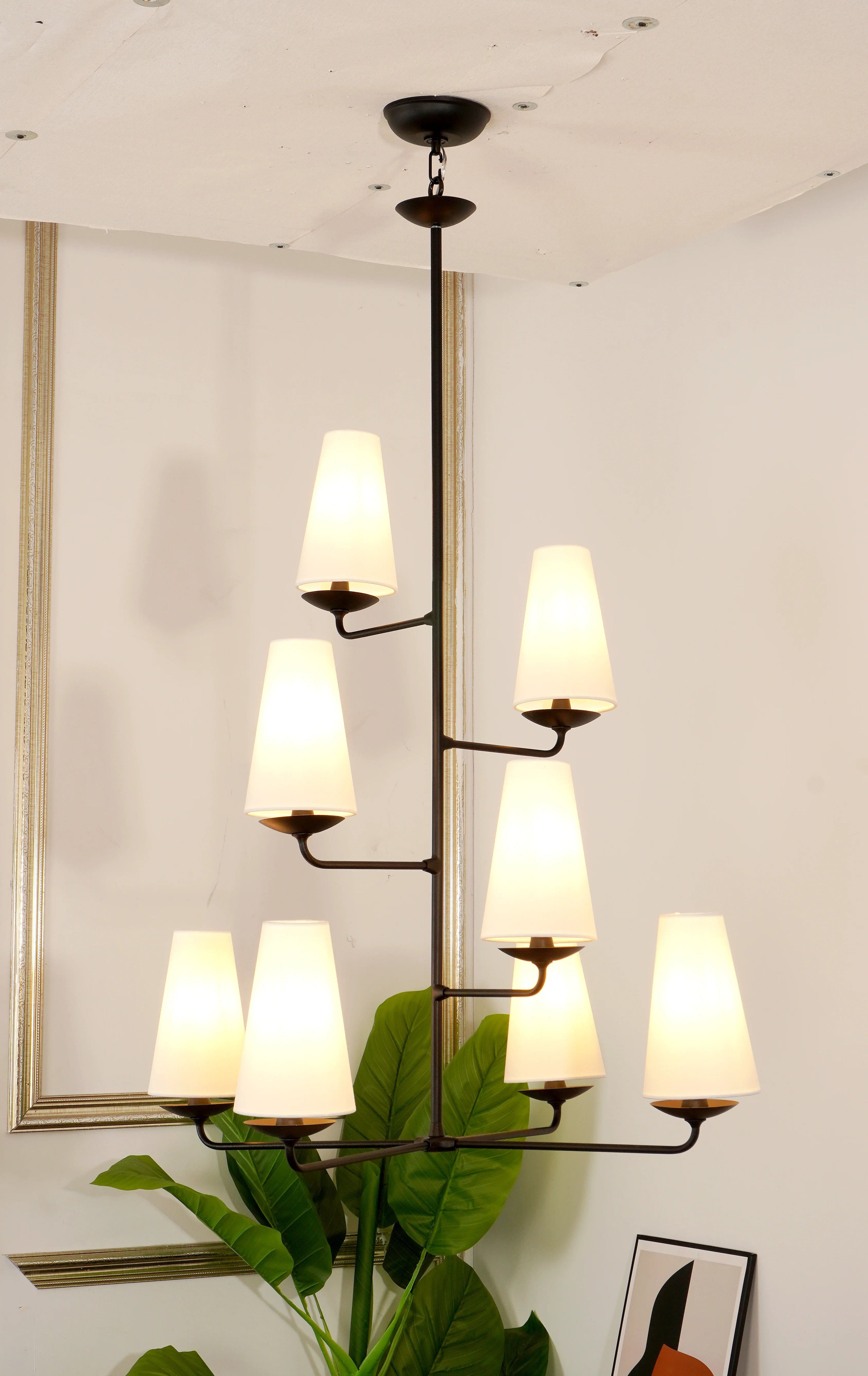 Vertical Chandelier | Modern Multi-Light Ceiling Fixture for Stairwell & Foyer | Lologe