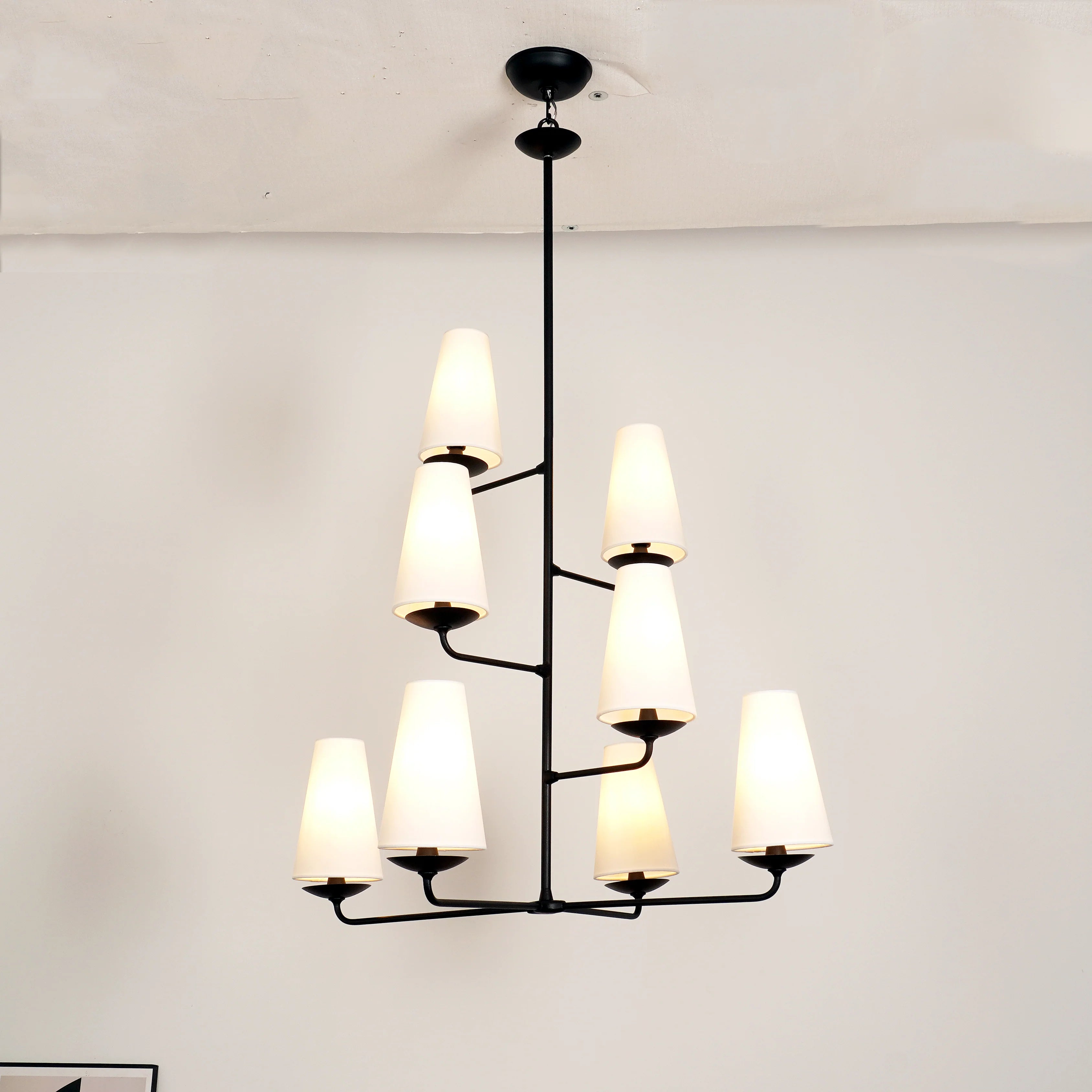Vertical Chandelier | Modern Multi-Light Ceiling Fixture for Stairwell & Foyer | Lologe