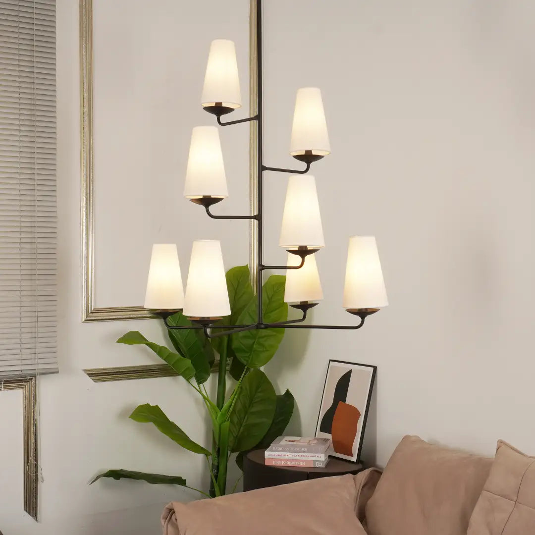 Vertical Chandelier | Modern Multi-Light Ceiling Fixture for Stairwell & Foyer | Lologe