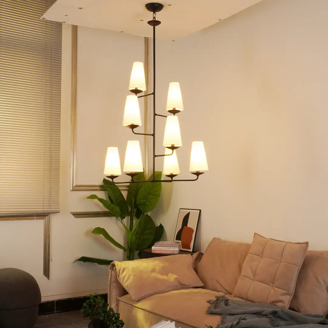 Vertical Chandelier | Modern Multi-Light Ceiling Fixture for Stairwell & Foyer | Lologe