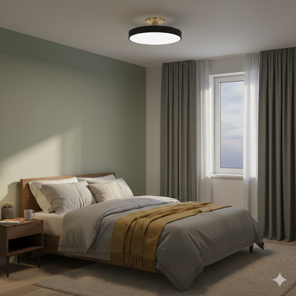 Modern Minimalist Ceiling Light | Living Room Bedroom | D30cm LED Semi-Flush | Round Design | Lologe