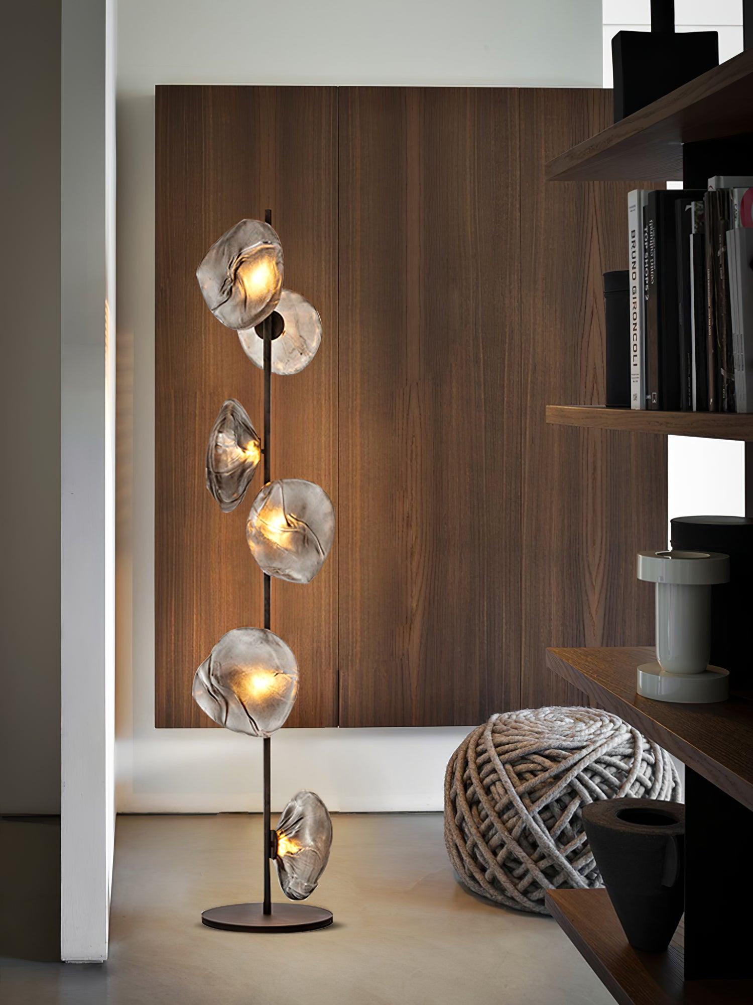 Glass Floor Lamp | Petal Design Accent Lighting for Living Room & Bedroom | Lologe