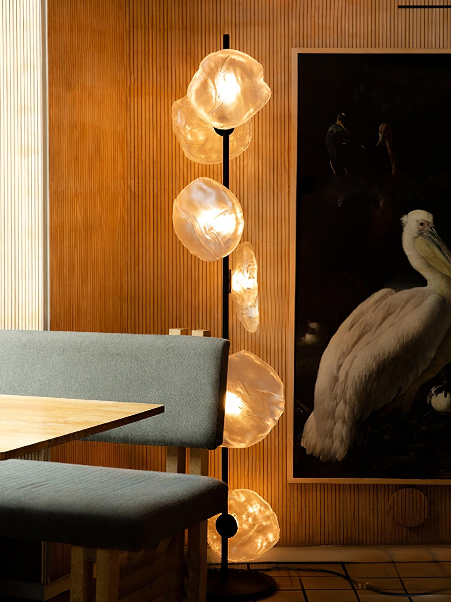 Glass Floor Lamp | Petal Design Accent Lighting for Living Room & Bedroom | Lologe