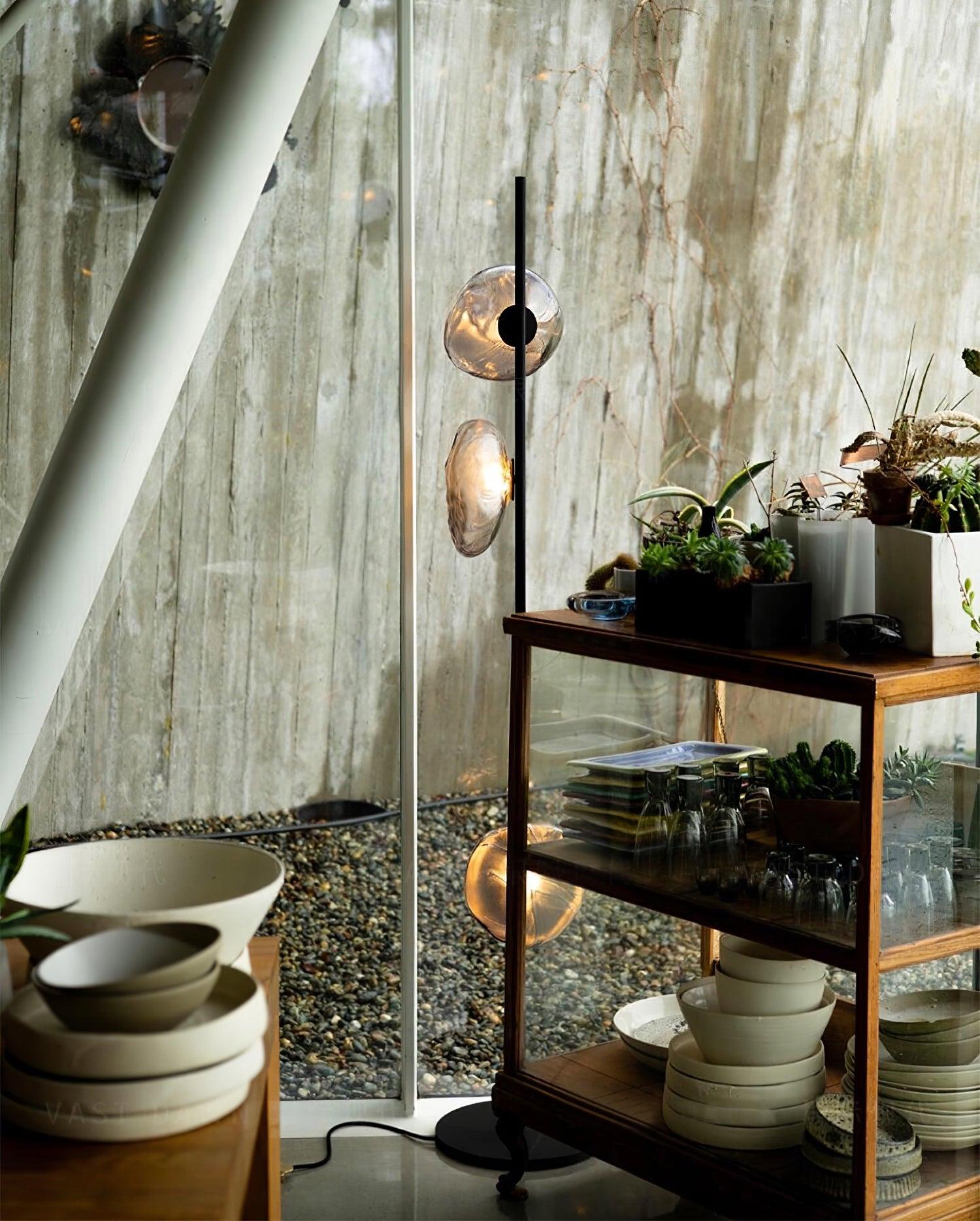 Glass Floor Lamp | Petal Design Accent Lighting for Living Room & Bedroom | Lologe